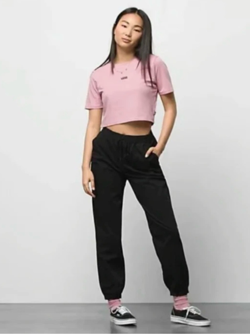 Vans Chamber II J Black Jogger Pants Women's Size Medium